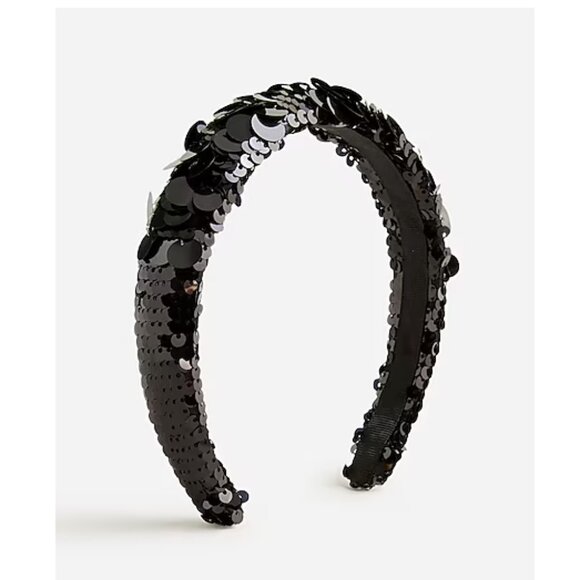 Bundle of 2 - J. Crew Crewcuts Girls' Sparkle Giant Sequin Headband Black - Picture 1 of 5